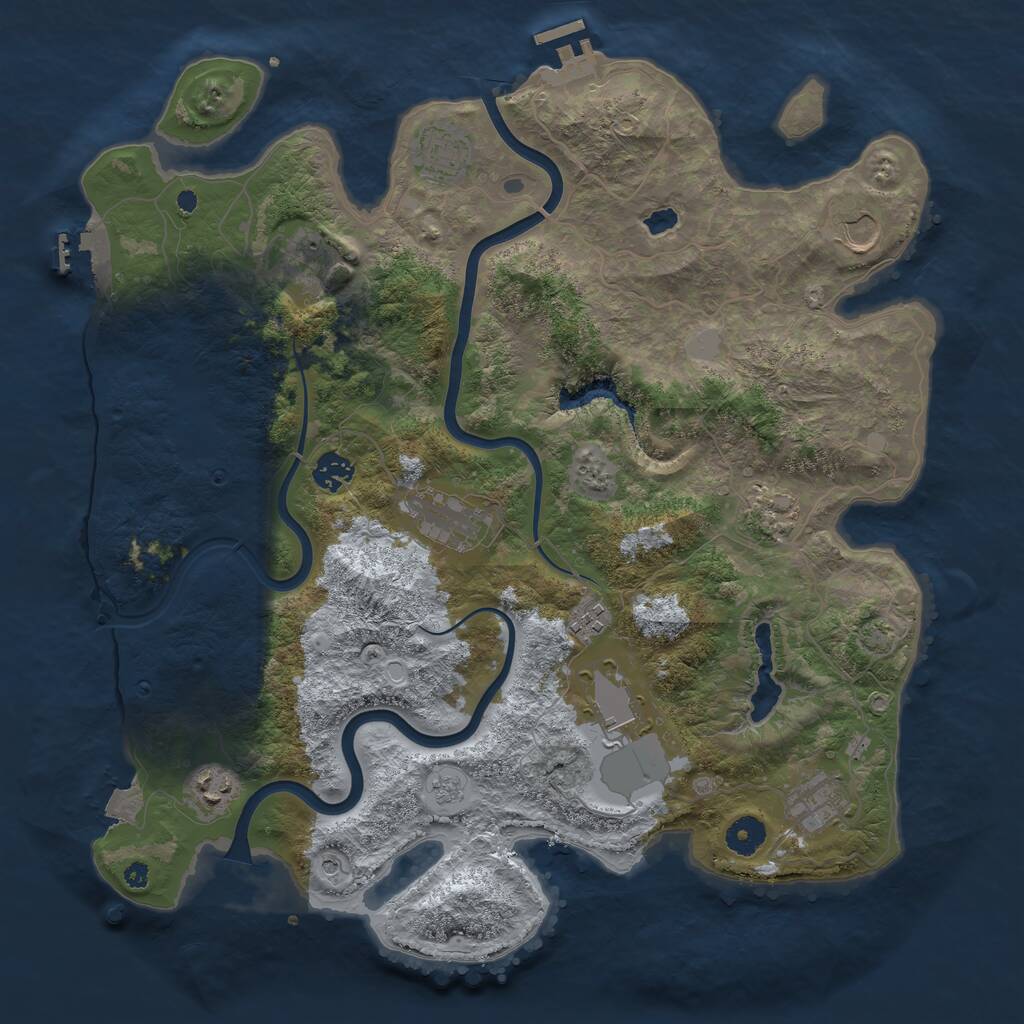 Rust Map: Procedural Map, Size: 4000, Seed: 1809360713, 16 Monuments