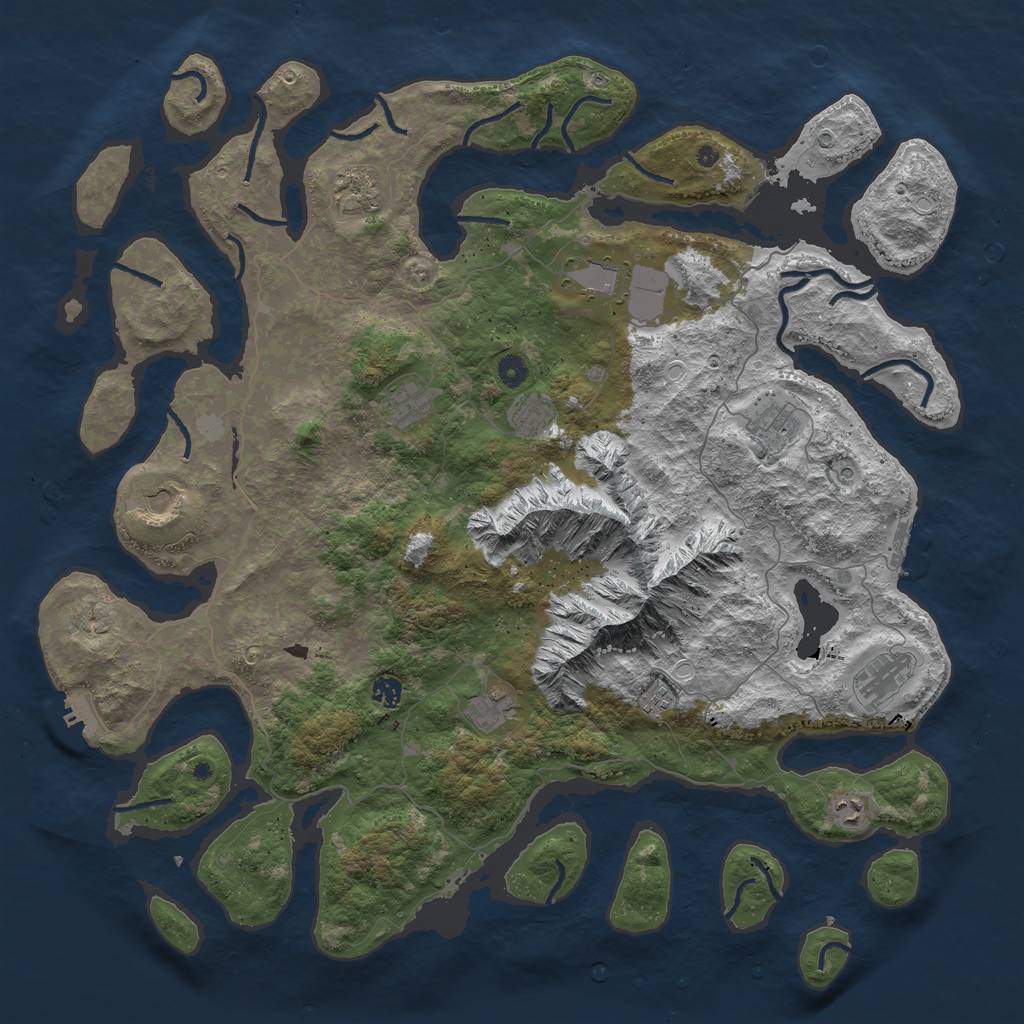 Rust Map: Procedural Map, Size: 5000, Seed: 1668656087, 19 Monuments