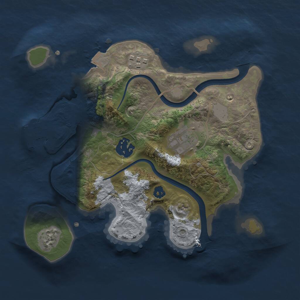 Rust Map: Procedural Map, Size: 2500, Seed: 2689, 5 Monuments