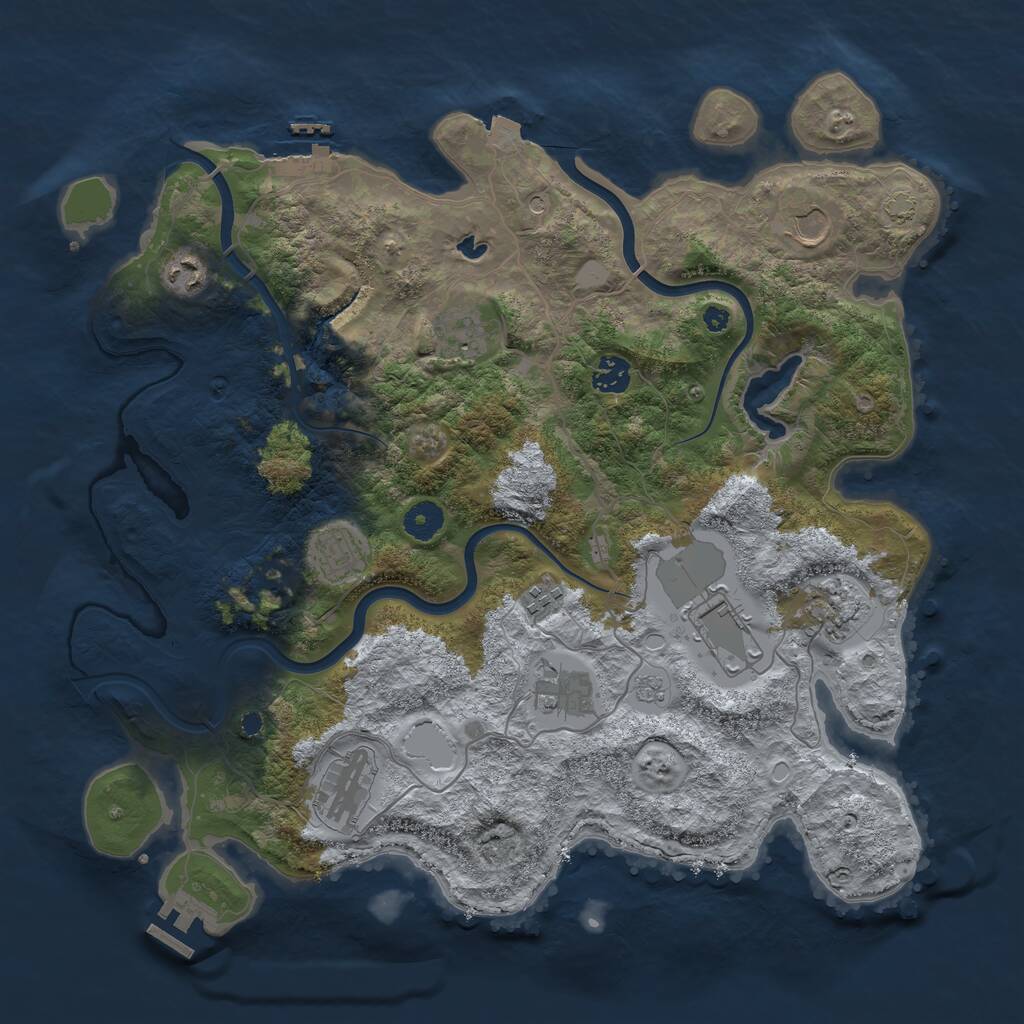Rust Map: Procedural Map, Size: 4000, Seed: 1330183120, 16 Monuments
