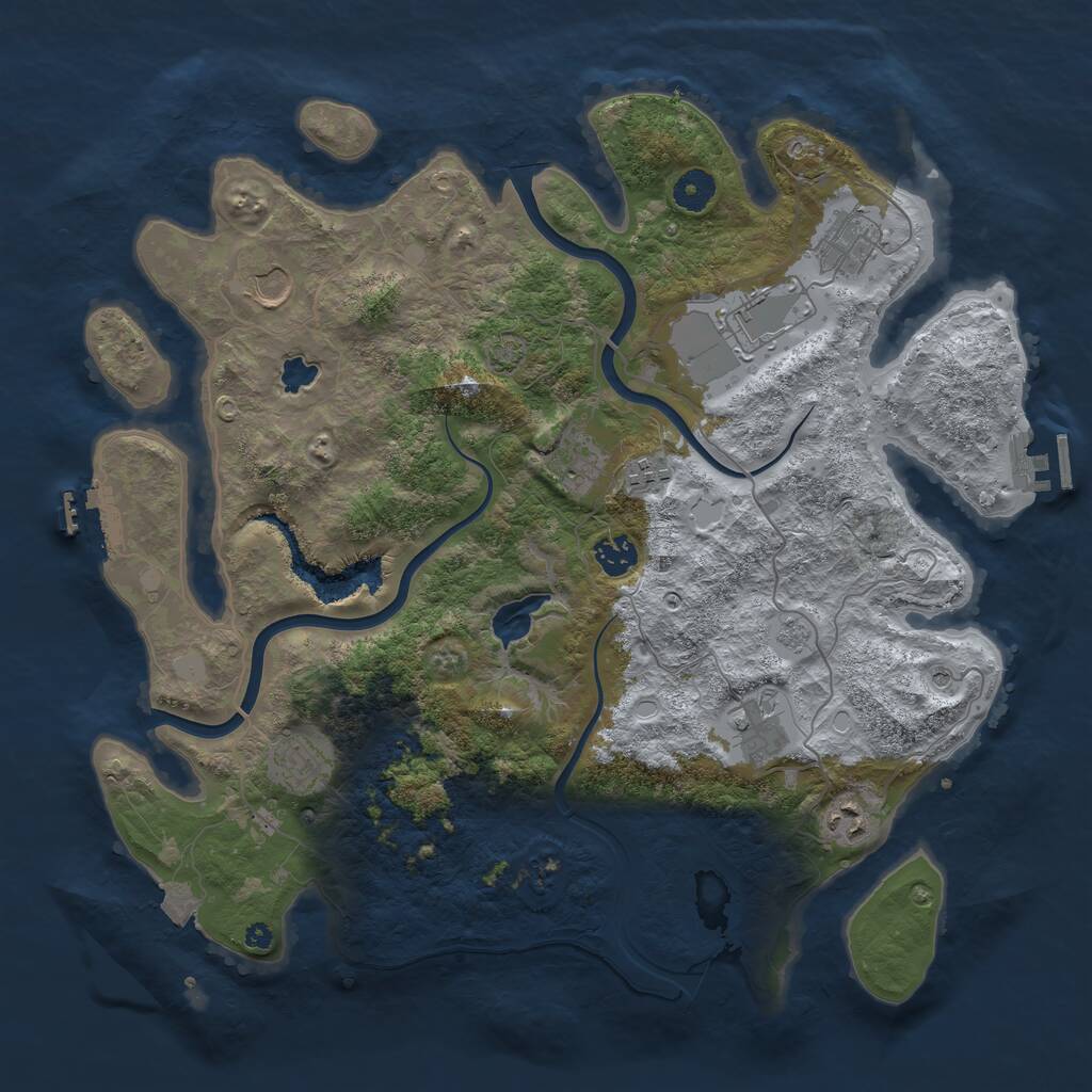 Rust Map: Procedural Map, Size: 4000, Seed: 852632894, 15 Monuments