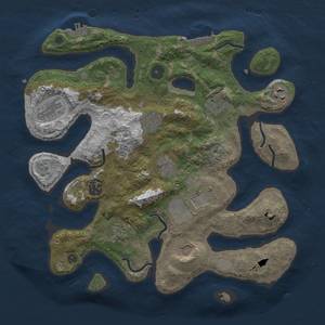 Thumbnail Rust Map: Procedural Map, Size: 3500, Seed: 34739715, 18 Monuments