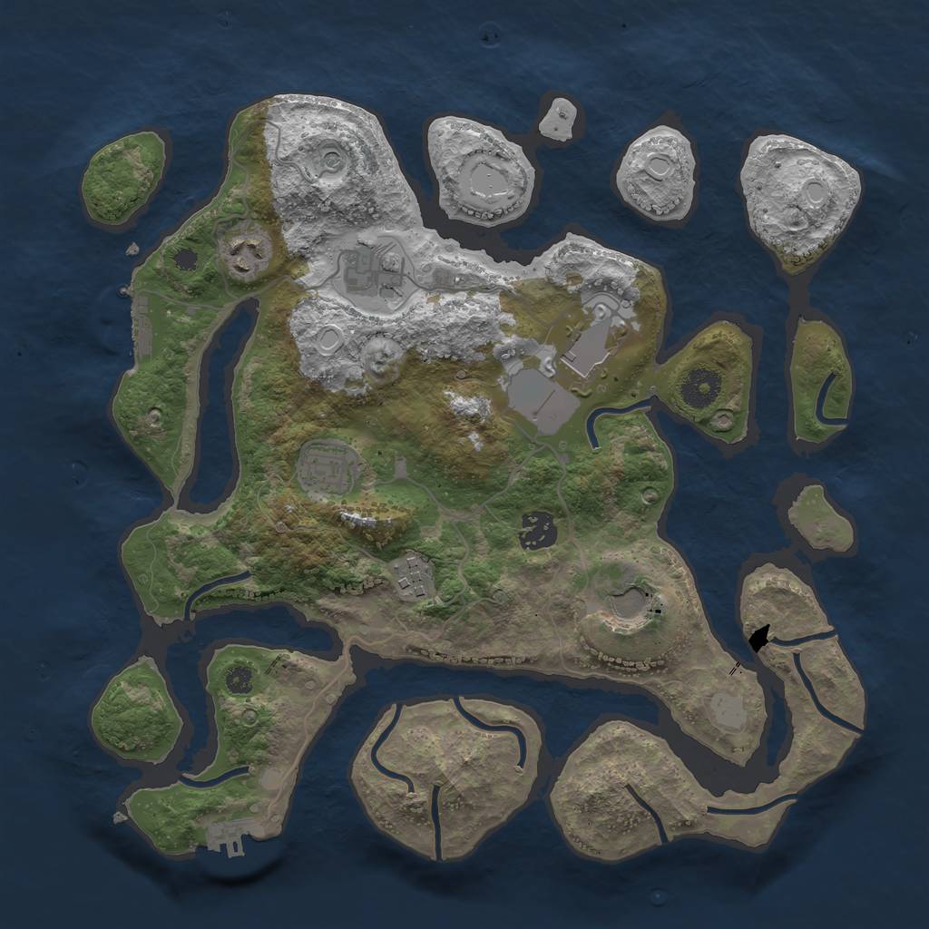 Rust Map: Procedural Map, Size: 3500, Seed: 538665279, 15 Monuments