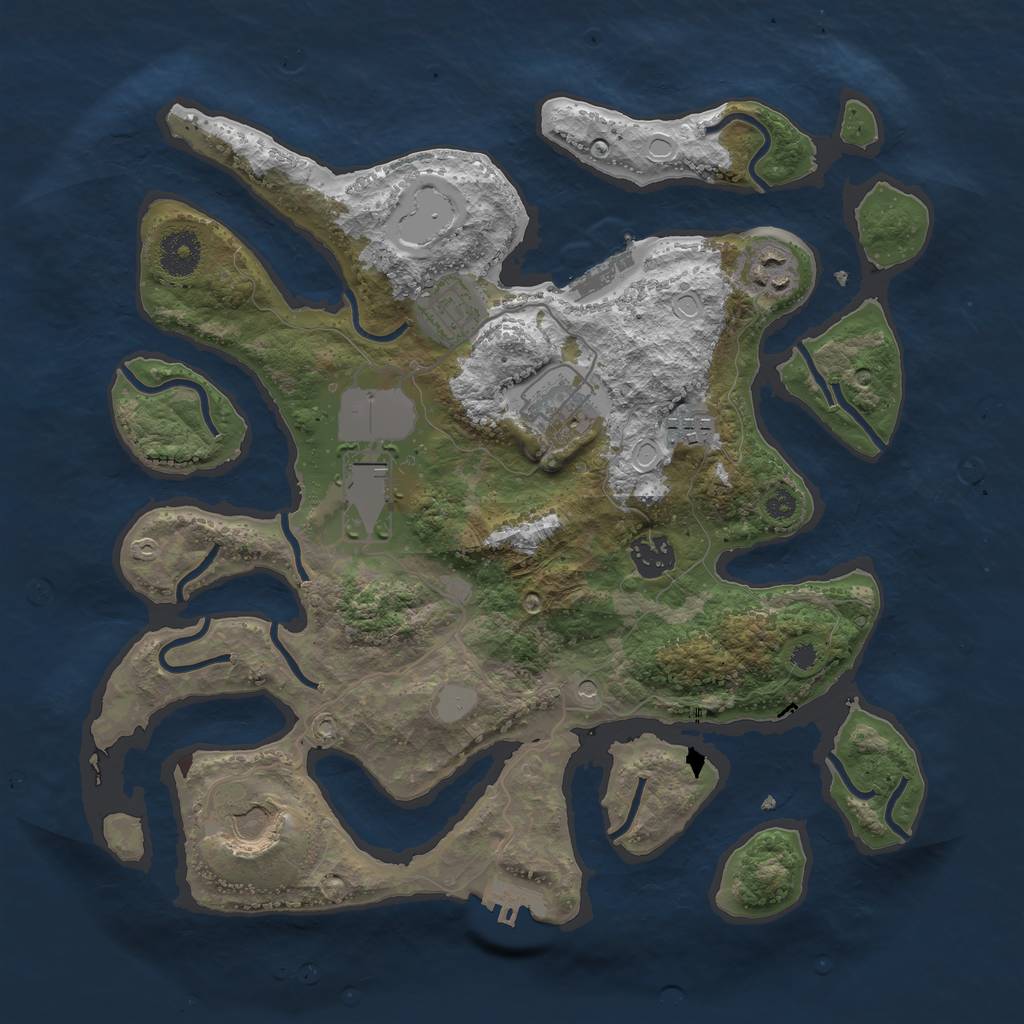 Rust Map: Procedural Map, Size: 3500, Seed: 1309854359, 15 Monuments