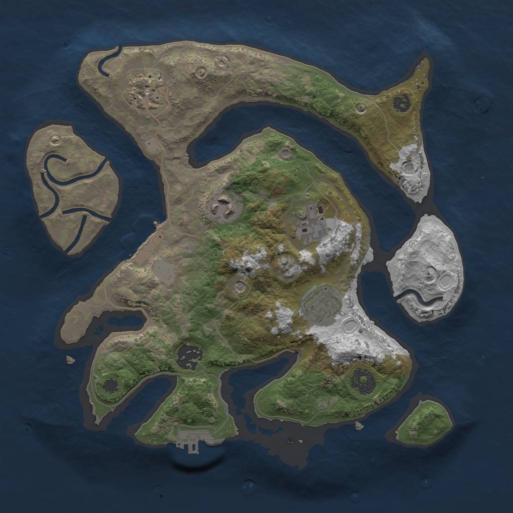 Rust Map: Procedural Map, Size: 3000, Seed: 632804506, 13 Monuments