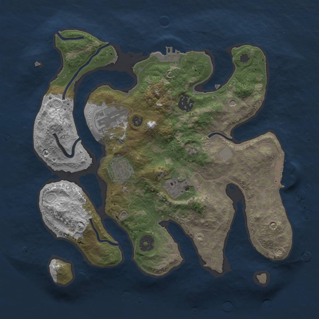 Rust Map: Procedural Map, Size: 3000, Seed: 1572465789, 12 Monuments