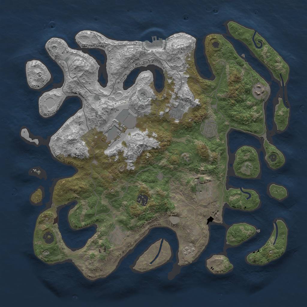 Rust Map: Procedural Map, Size: 4000, Seed: 651, 15 Monuments