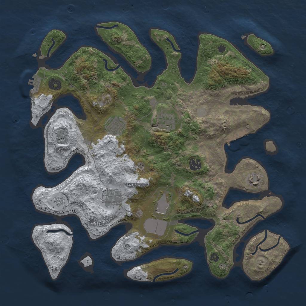 Rust Map: Procedural Map, Size: 3600, Seed: 61275608, 16 Monuments