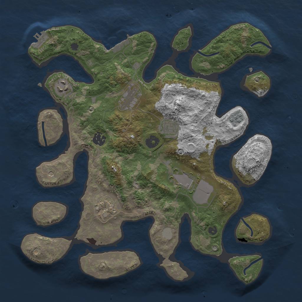 Rust Map: Procedural Map, Size: 3500, Seed: 875023154, 15 Monuments