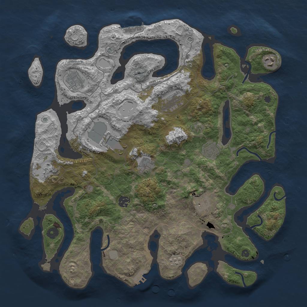 Rust Map: Procedural Map, Size: 4000, Seed: 1816562197, 18 Monuments