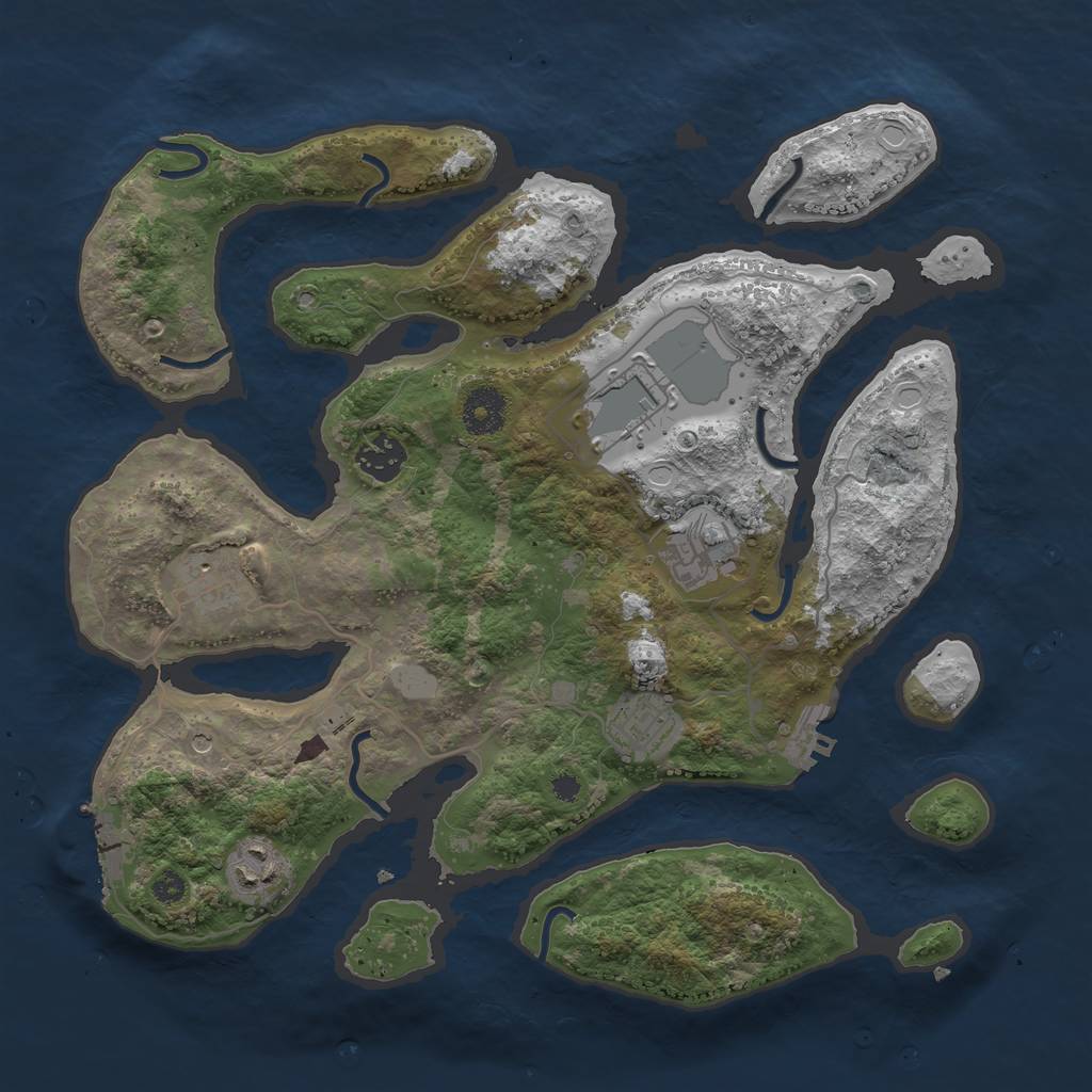Rust Map: Procedural Map, Size: 3500, Seed: 1799378815, 14 Monuments