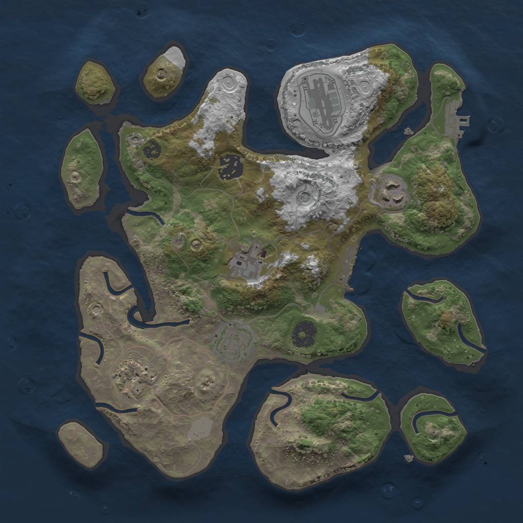 Rust Map: Procedural Map, Size: 3000, Seed: 535762026, 14 Monuments