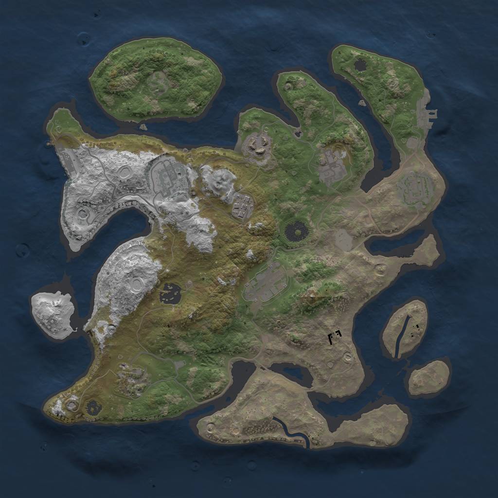 Rust Map: Procedural Map, Size: 3400, Seed: 9146322, 16 Monuments