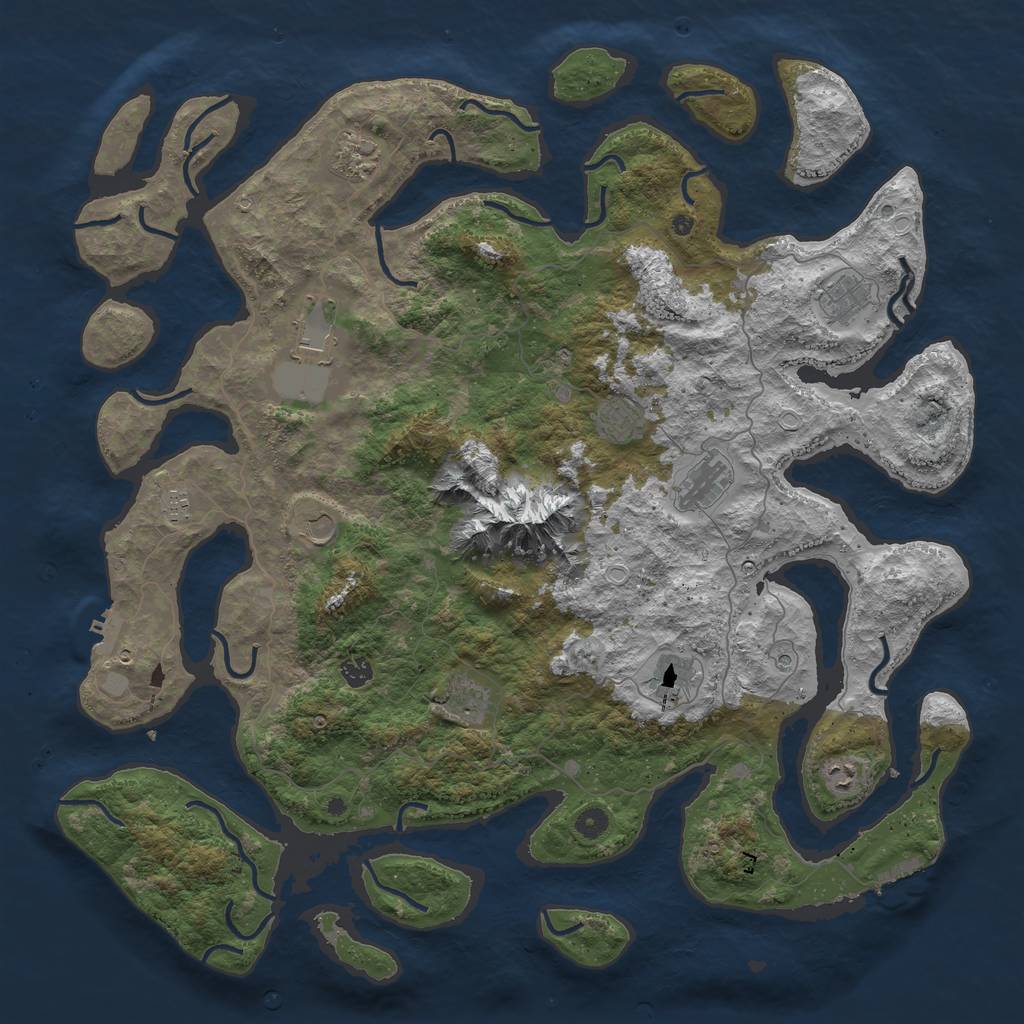 Rust Map: Procedural Map, Size: 5000, Seed: 270672220, 19 Monuments
