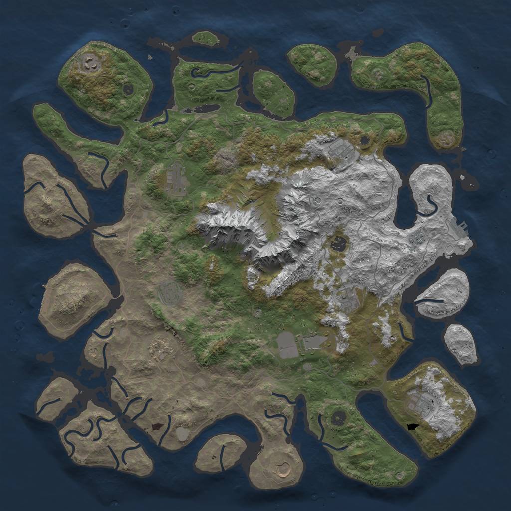 Rust Map: Procedural Map, Size: 5000, Seed: 6437564, 19 Monuments