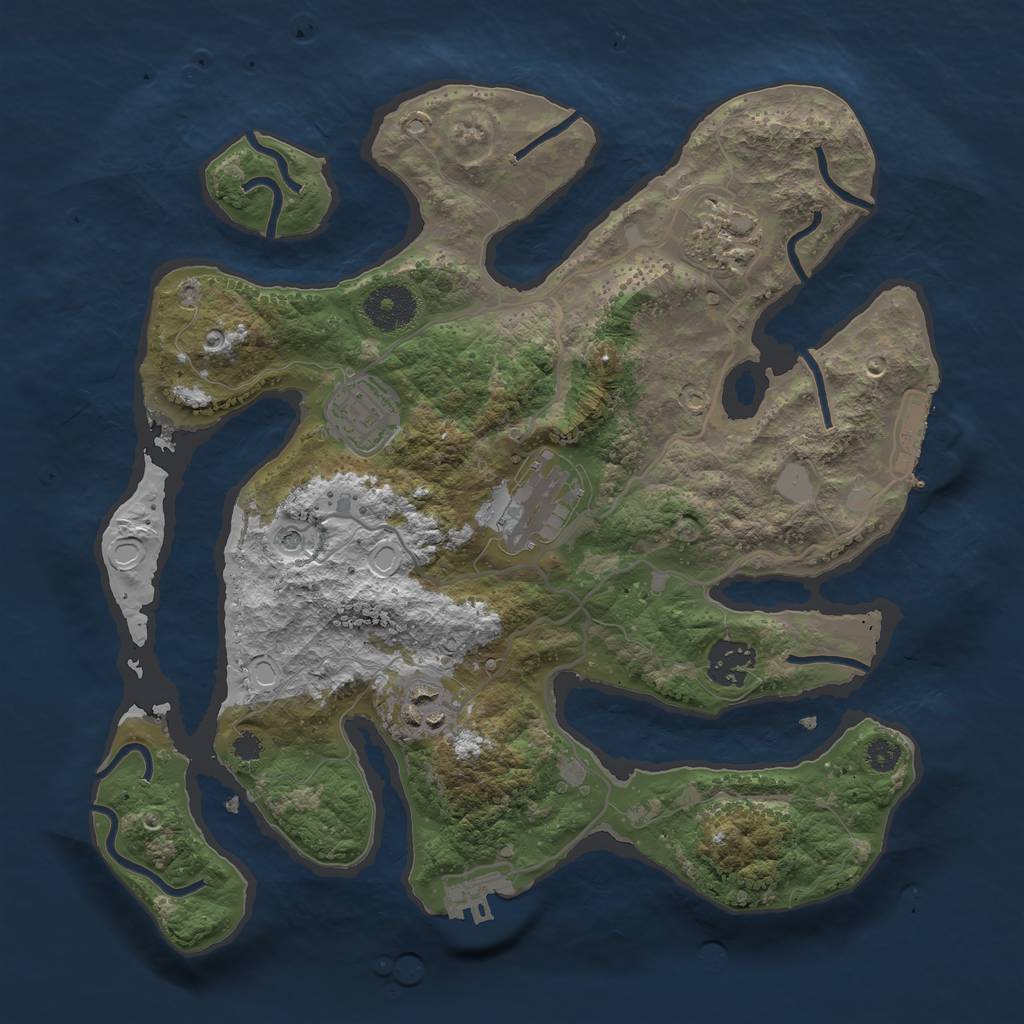 Rust Map: Procedural Map, Size: 3200, Seed: 6745, 13 Monuments