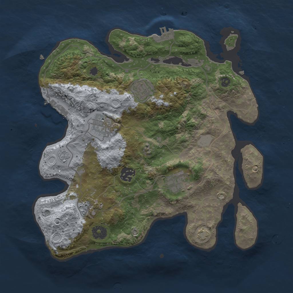 Rust Map: Procedural Map, Size: 3000, Seed: 19145612, 12 Monuments