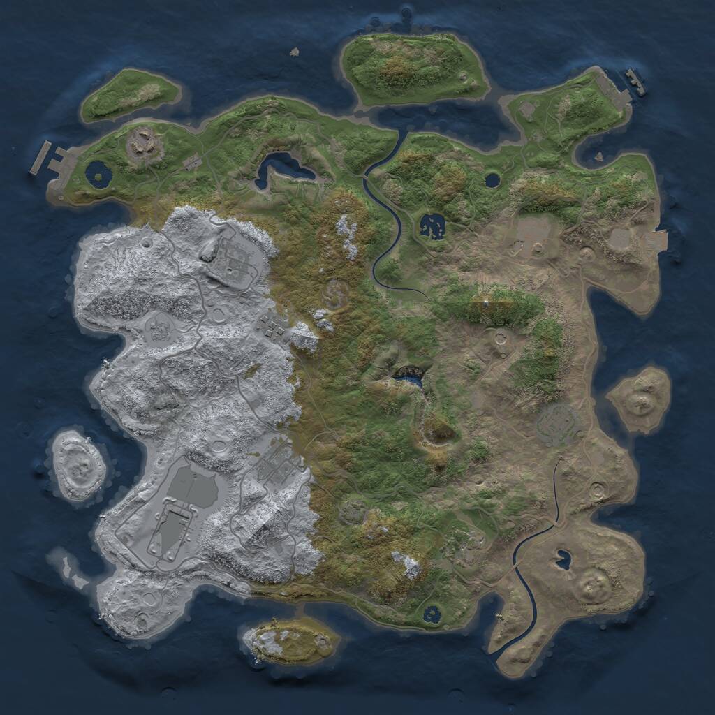 Rust Map: Procedural Map, Size: 4000, Seed: 794251604, 15 Monuments