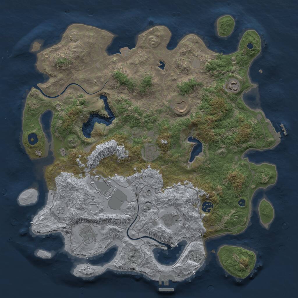 Rust Map: Procedural Map, Size: 4000, Seed: 1114476873, 14 Monuments