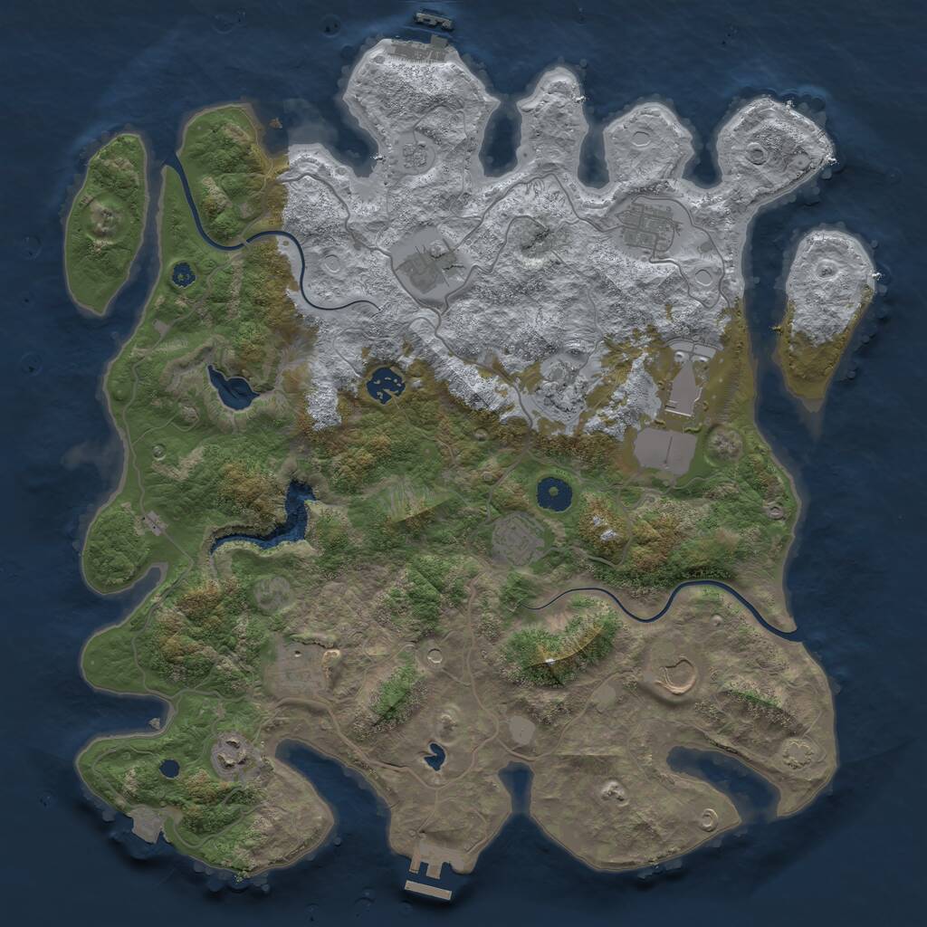 Rust Map: Procedural Map, Size: 4000, Seed: 316347123, 15 Monuments