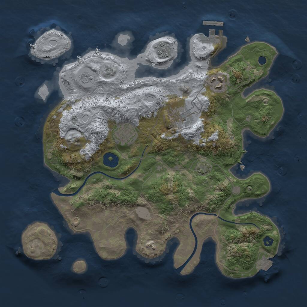 Rust Map: Procedural Map, Size: 3000, Seed: 1667755771, 8 Monuments