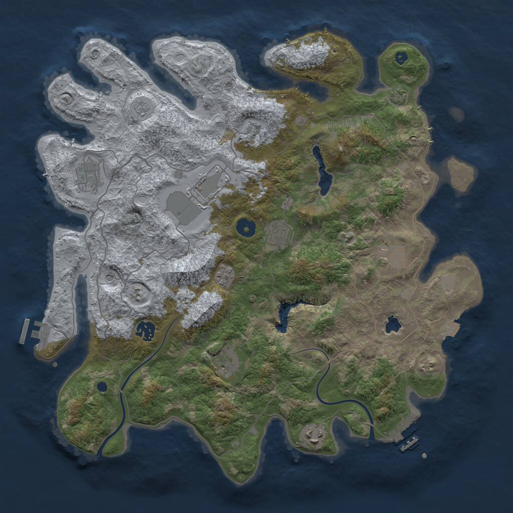 Rust Map: Procedural Map, Size: 4000, Seed: 12112021, 15 Monuments