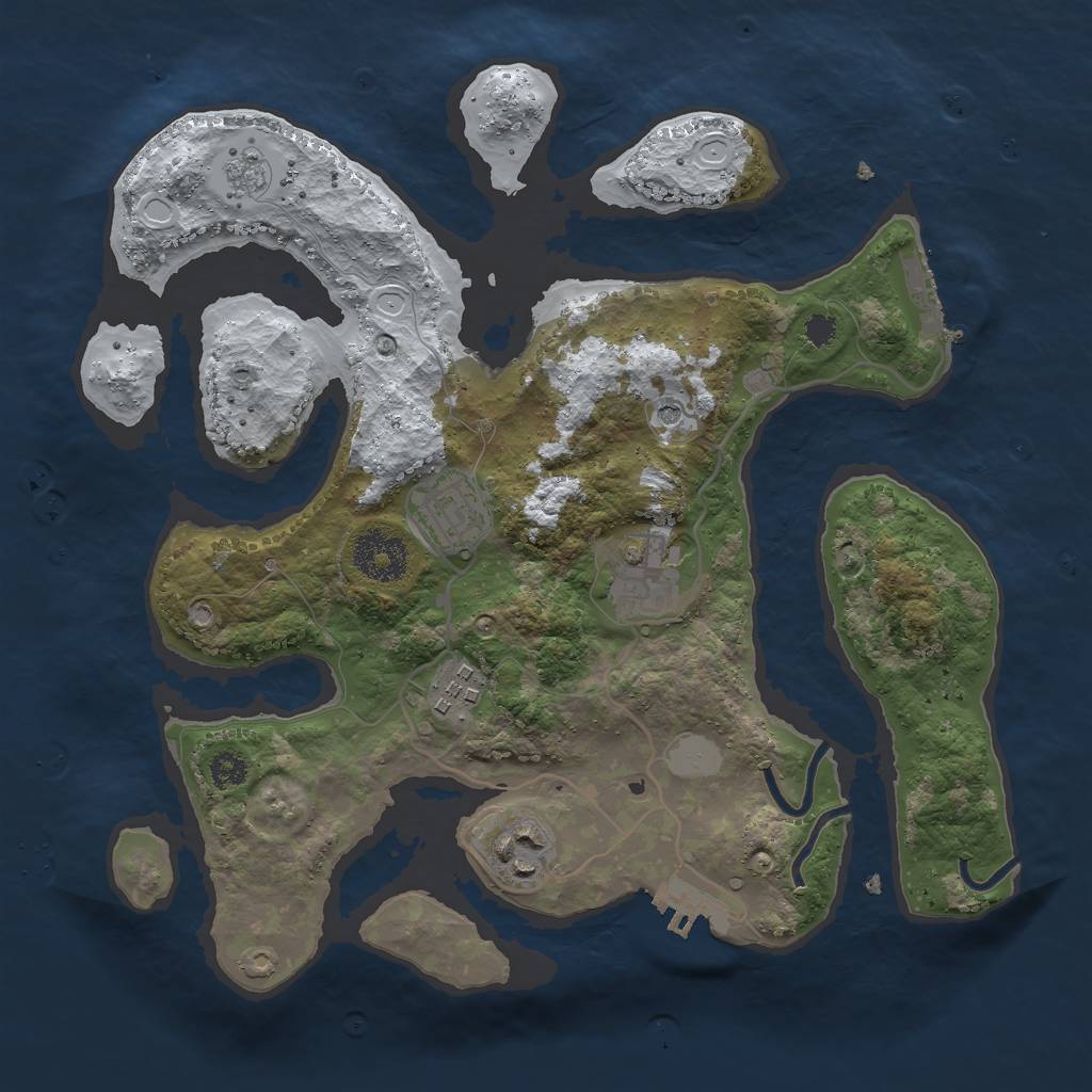 Rust Map: Procedural Map, Size: 3000, Seed: 624022, 13 Monuments