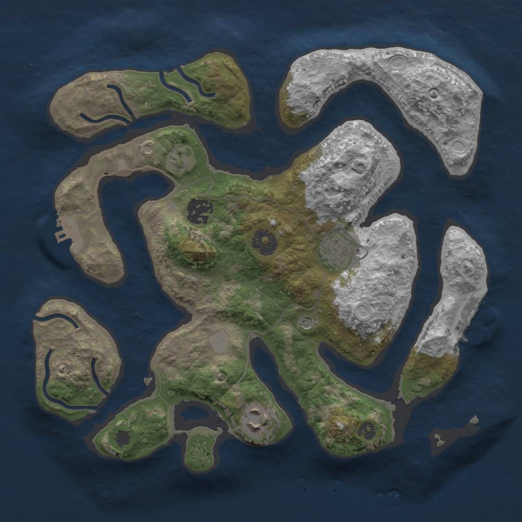 Rust Map: Procedural Map, Size: 3000, Seed: 994296, 11 Monuments