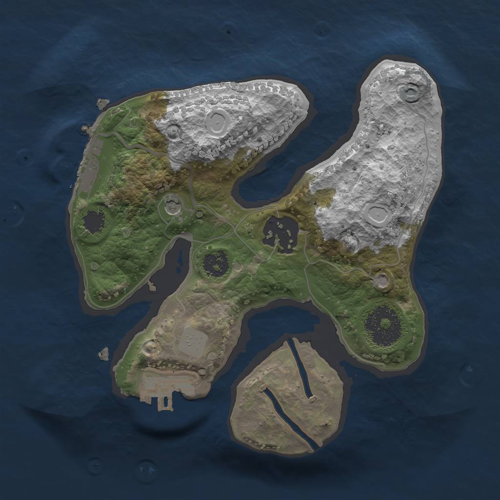 Rust Map: Procedural Map, Size: 2000, Seed: 1555302159, 9 Monuments