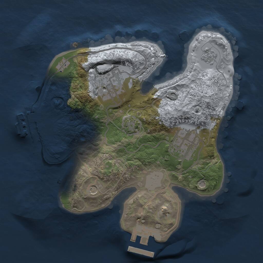 Rust Map: Procedural Map, Size: 2000, Seed: 1555302159, 8 Monuments