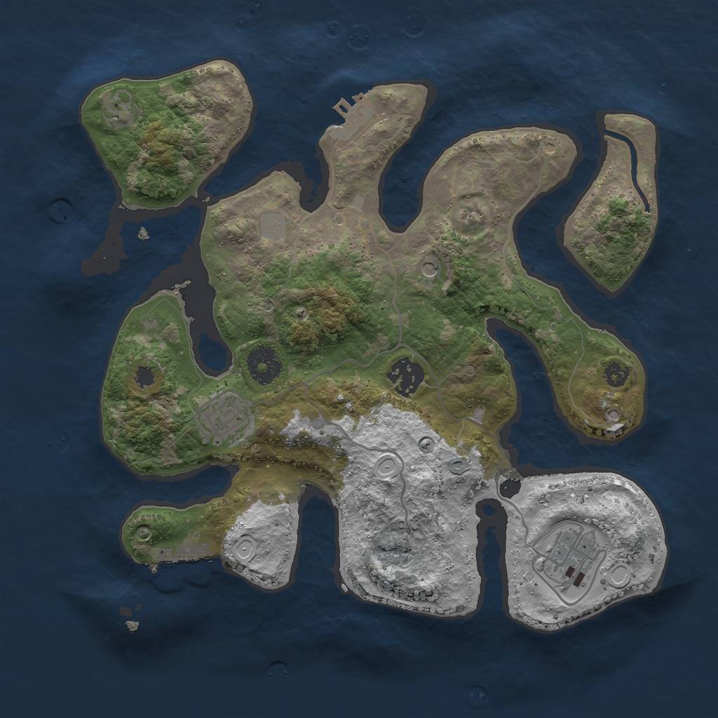 Rust Map: Procedural Map, Size: 3000, Seed: 666999666, 11 Monuments