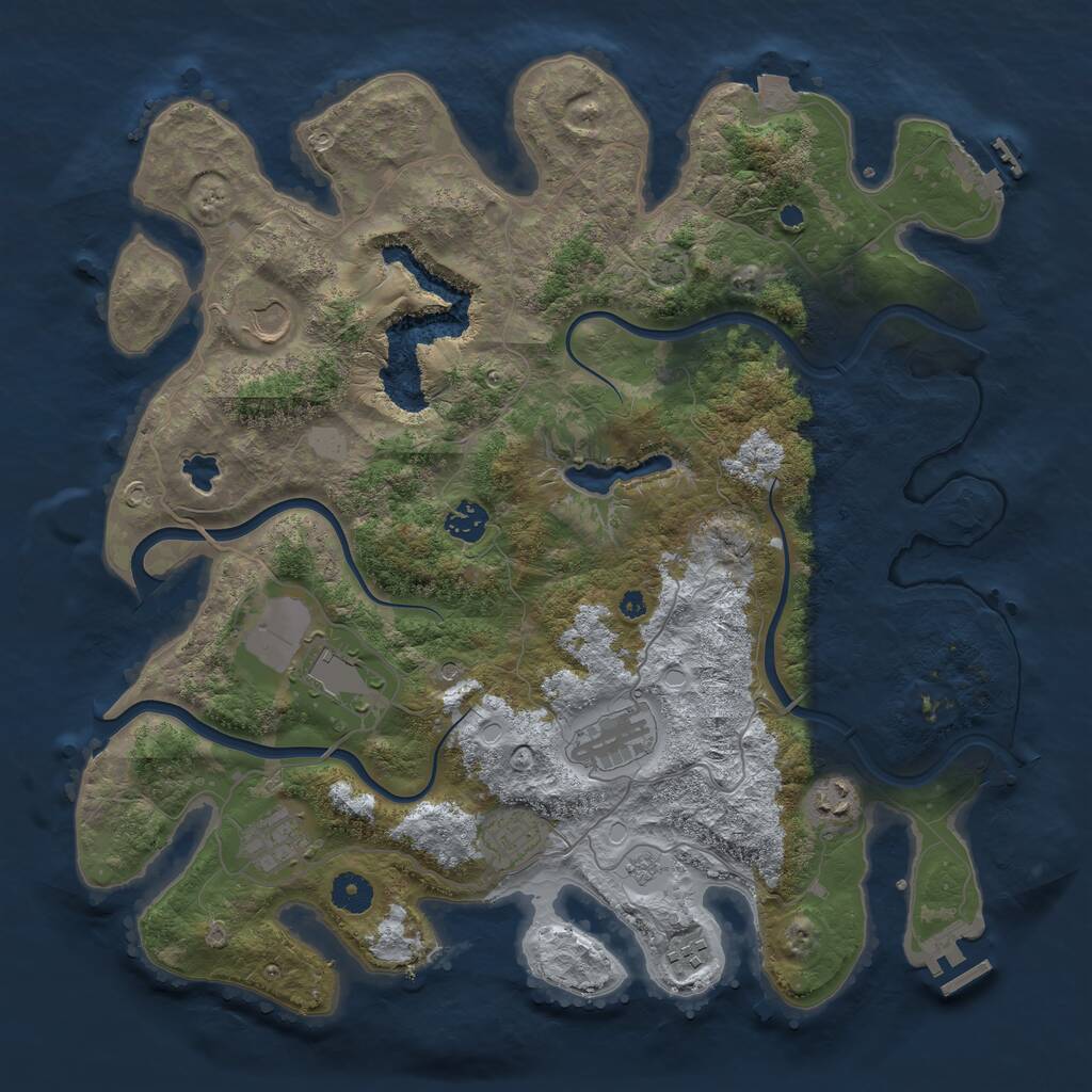 Rust Map: Procedural Map, Size: 4000, Seed: 240562560, 14 Monuments