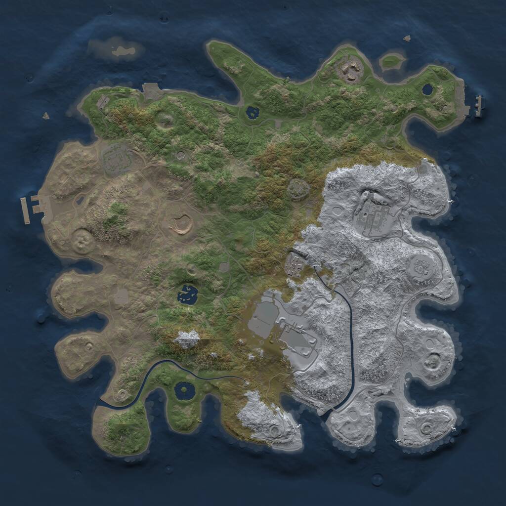 Rust Map: Procedural Map, Size: 3800, Seed: 131211, 13 Monuments