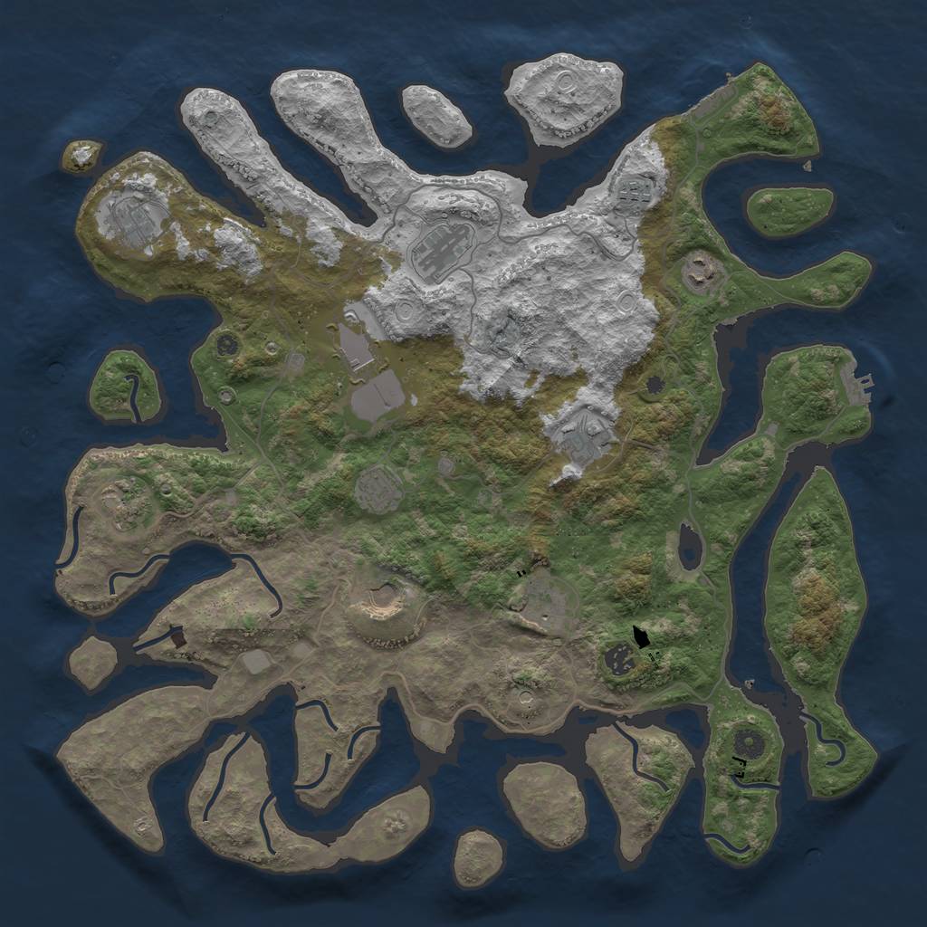 Rust Map: Procedural Map, Size: 4500, Seed: 11211, 19 Monuments
