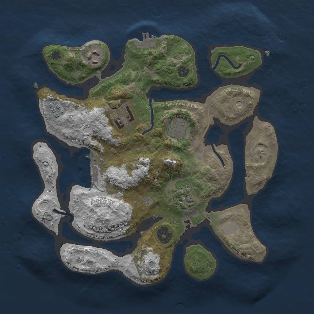 Rust Map: Procedural Map, Size: 3000, Seed: 983346, 13 Monuments