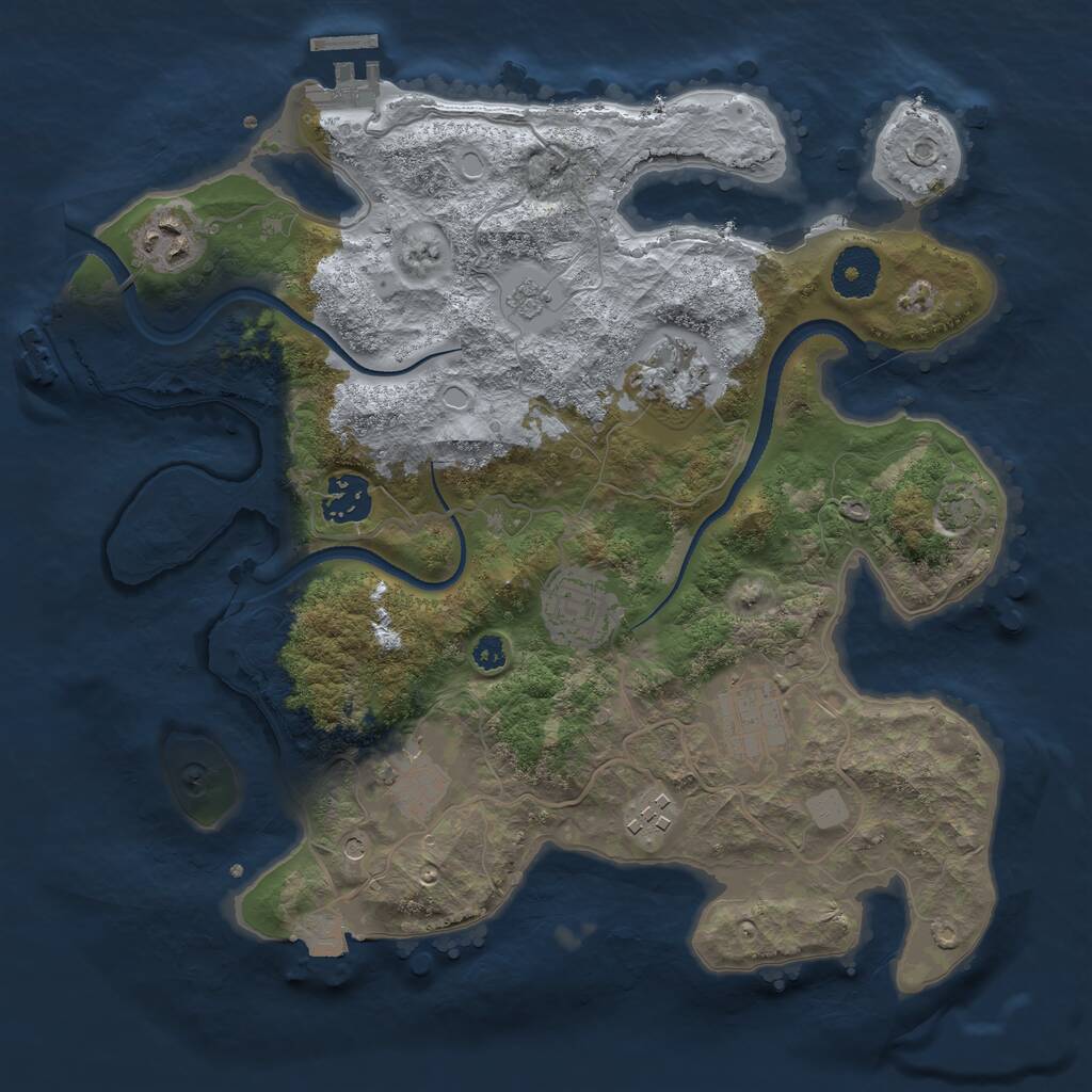 Rust Map: Procedural Map, Size: 3250, Seed: 65, 13 Monuments