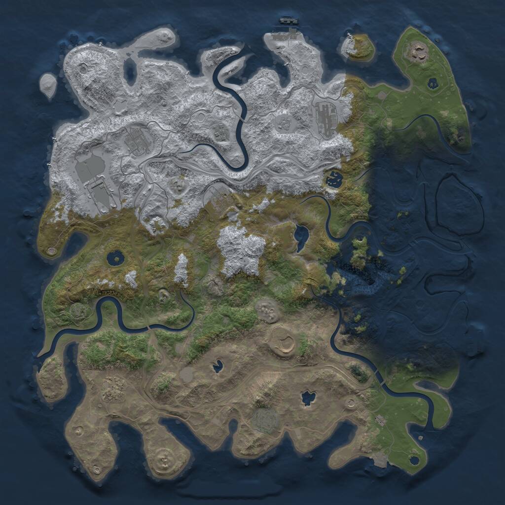 Rust Map: Procedural Map, Size: 4600, Seed: 3326542, 16 Monuments