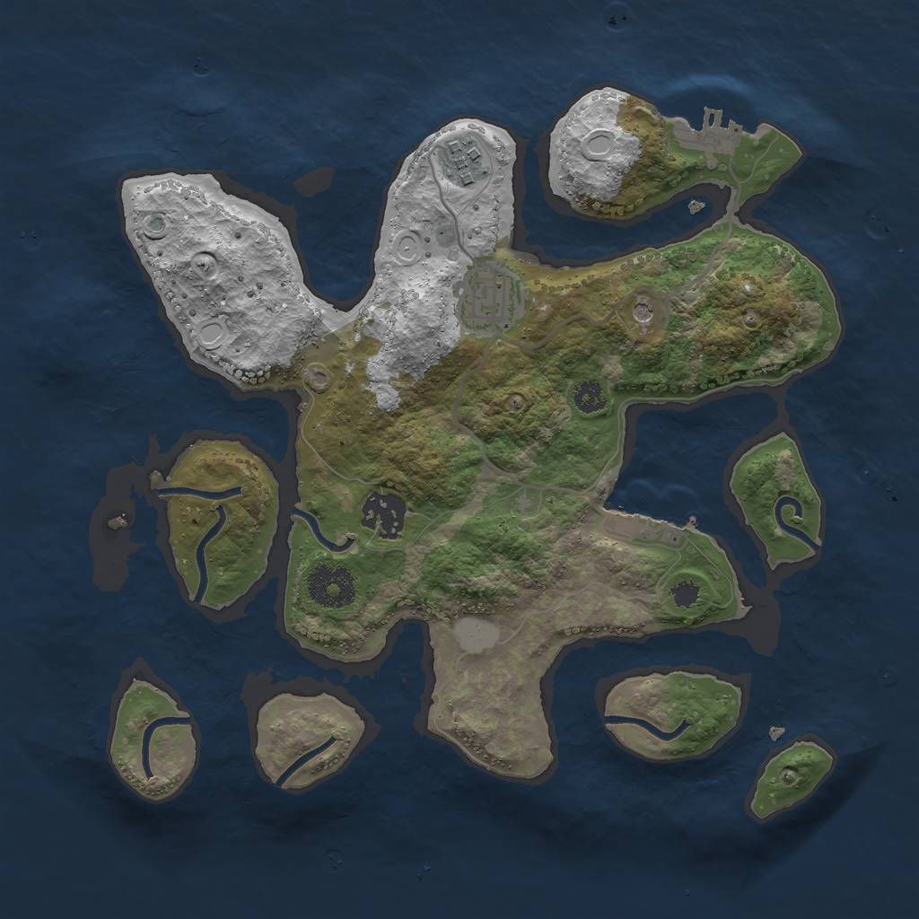 Rust Map: Procedural Map, Size: 3000, Seed: 371194, 11 Monuments