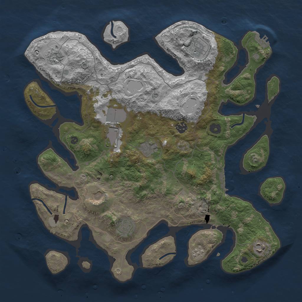Rust Map: Procedural Map, Size: 4000, Seed: 420691488, 17 Monuments