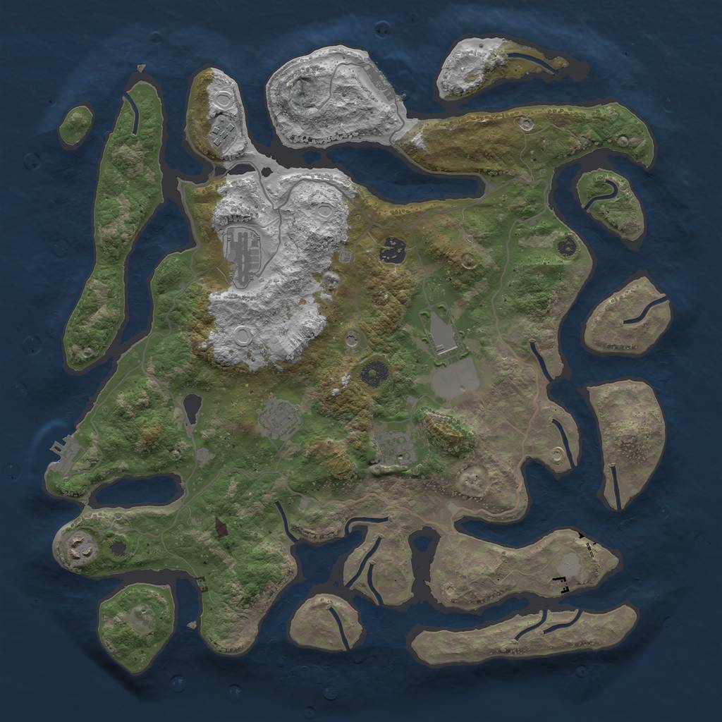 Rust Map: Procedural Map, Size: 4070, Seed: 62000840, 15 Monuments