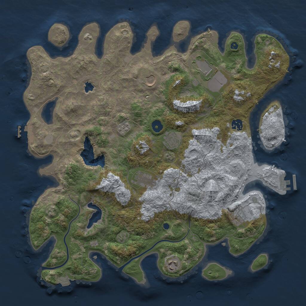 Rust Map: Procedural Map, Size: 4000, Seed: 101887098, 14 Monuments