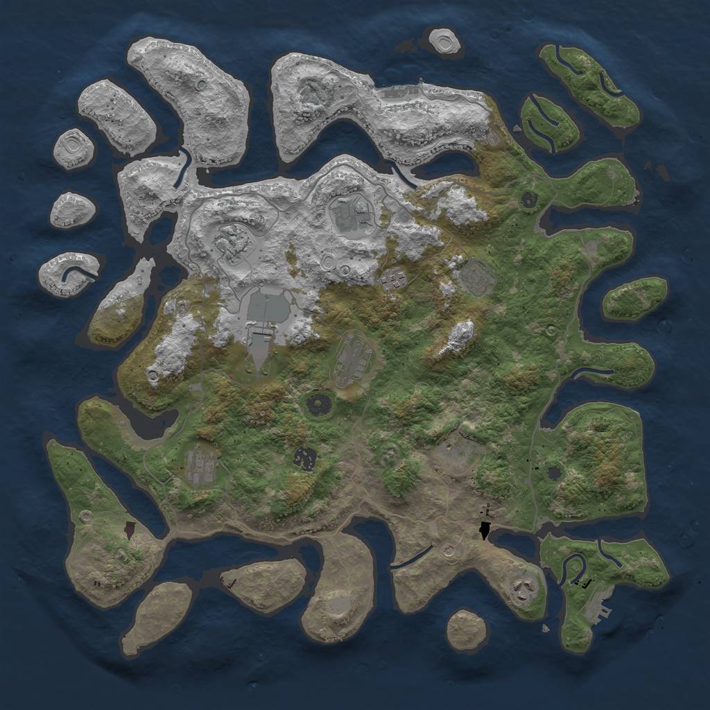 Rust Map: Procedural Map, Size: 4500, Seed: 78889, 18 Monuments