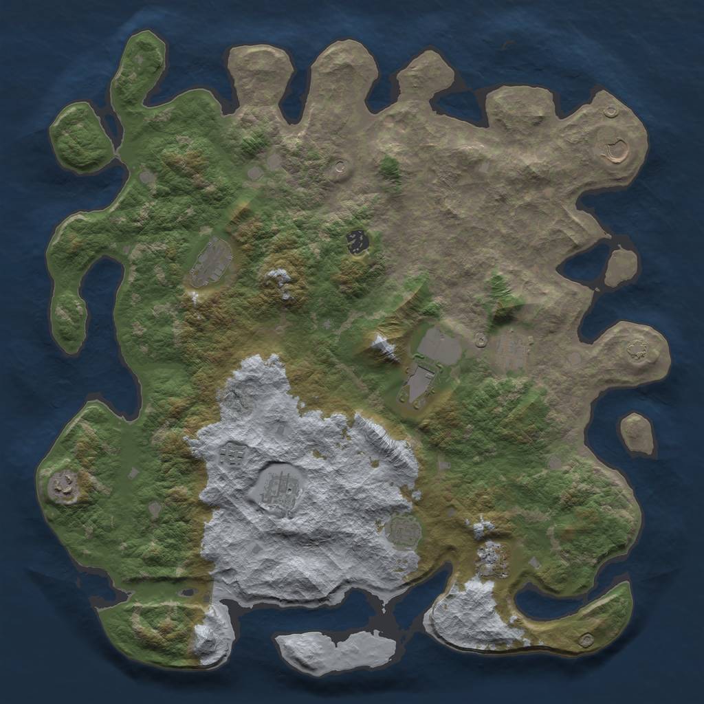 Rust Map: Barren, Size: 4500, Seed: 31211, 14 Monuments