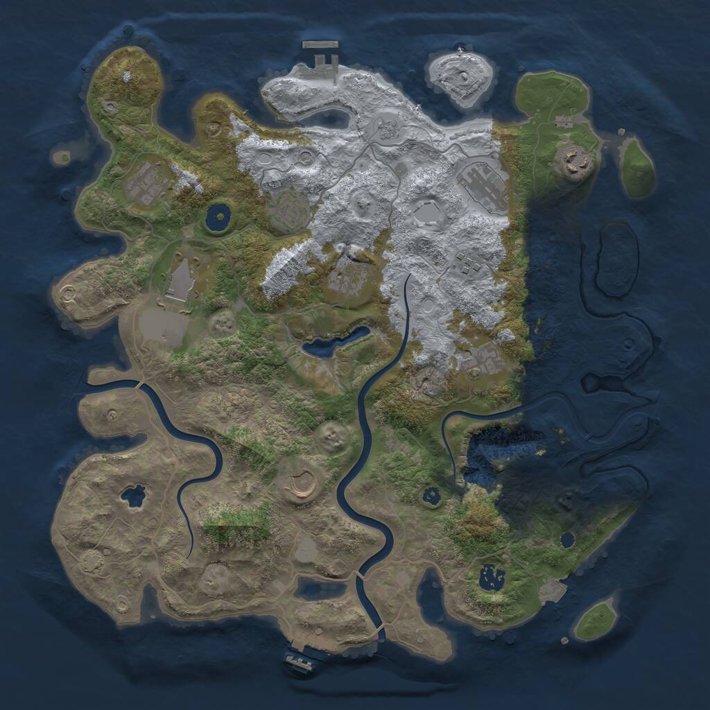 Rust Map: Procedural Map, Size: 4000, Seed: 4167253, 16 Monuments