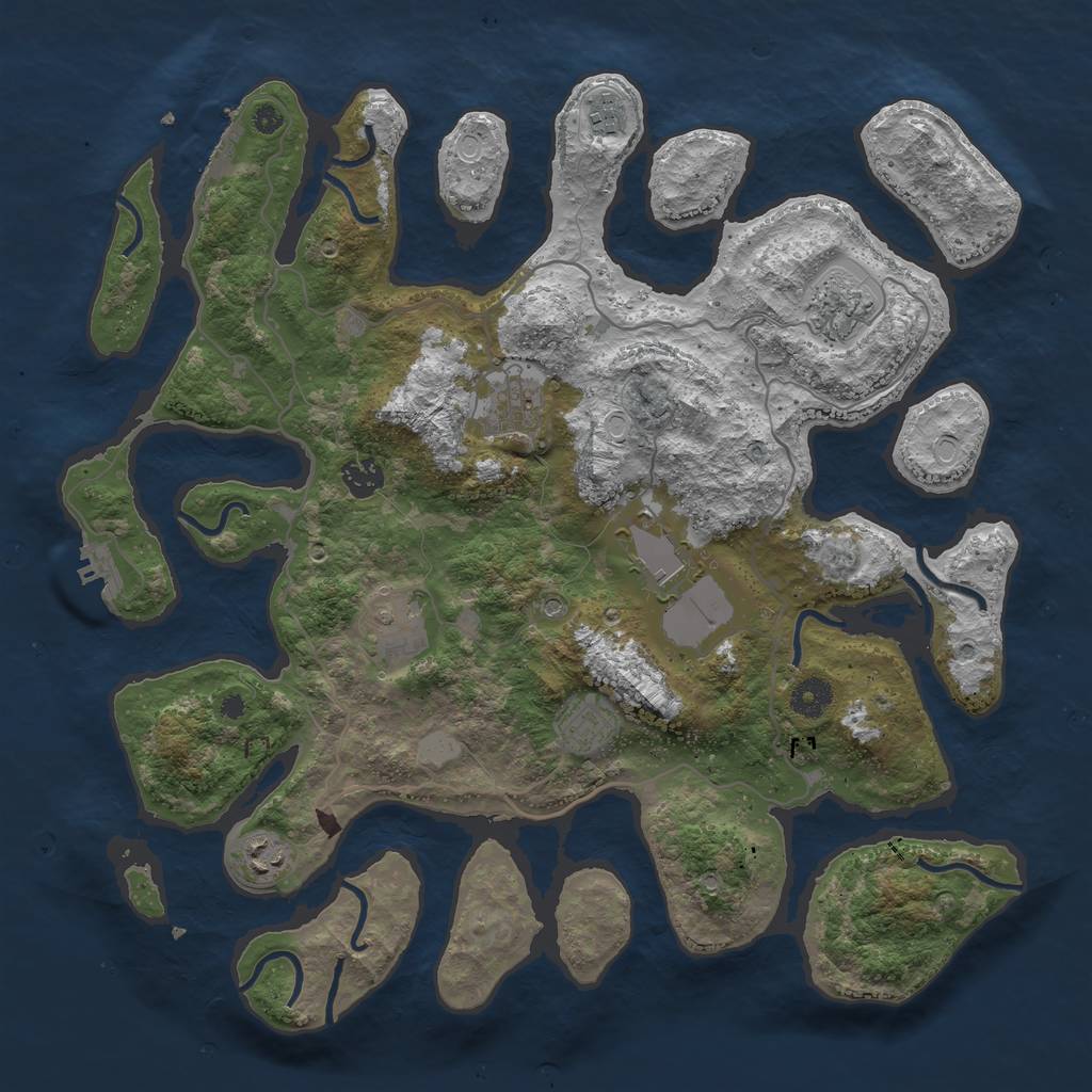 Rust Map: Procedural Map, Size: 4000, Seed: 1588187702, 16 Monuments