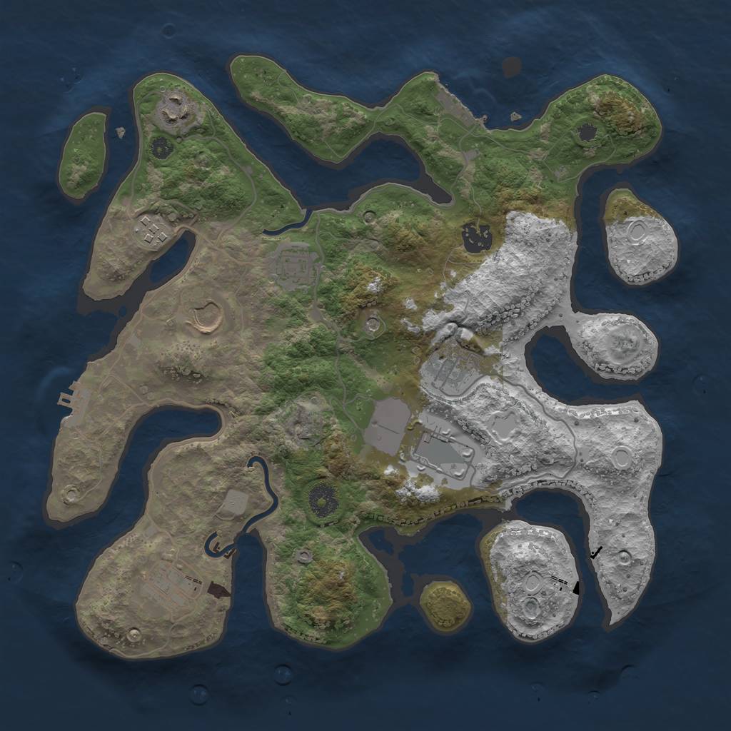 Rust Map: Procedural Map, Size: 3500, Seed: 112563080, 16 Monuments