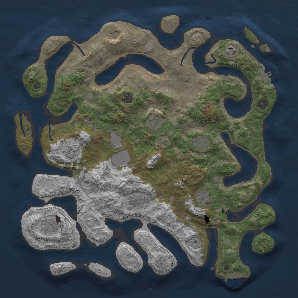 Rust Map: Procedural Map, Size: 4200, Seed: 951513919, 19 Monuments