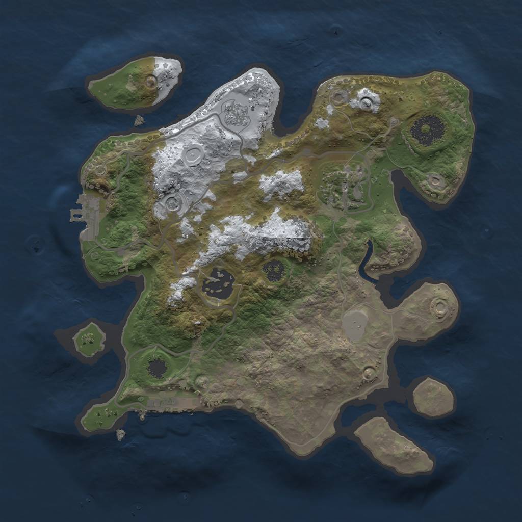 Rust Map: Procedural Map, Size: 2500, Seed: 25869, 11 Monuments