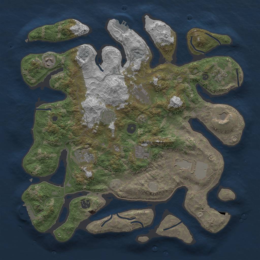 Rust Map: Procedural Map, Size: 4000, Seed: 72566289, 18 Monuments