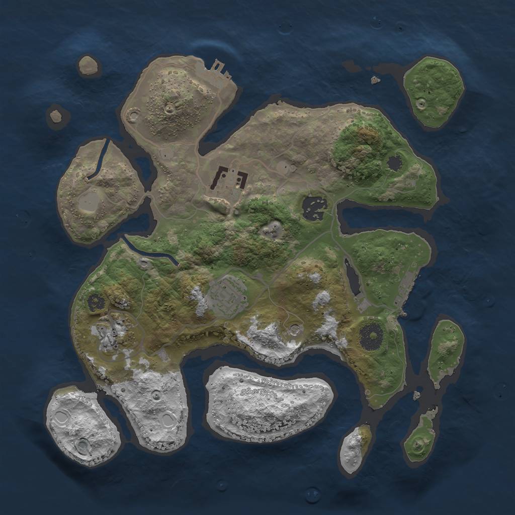 Rust Map: Procedural Map, Size: 3000, Seed: 430562, 12 Monuments